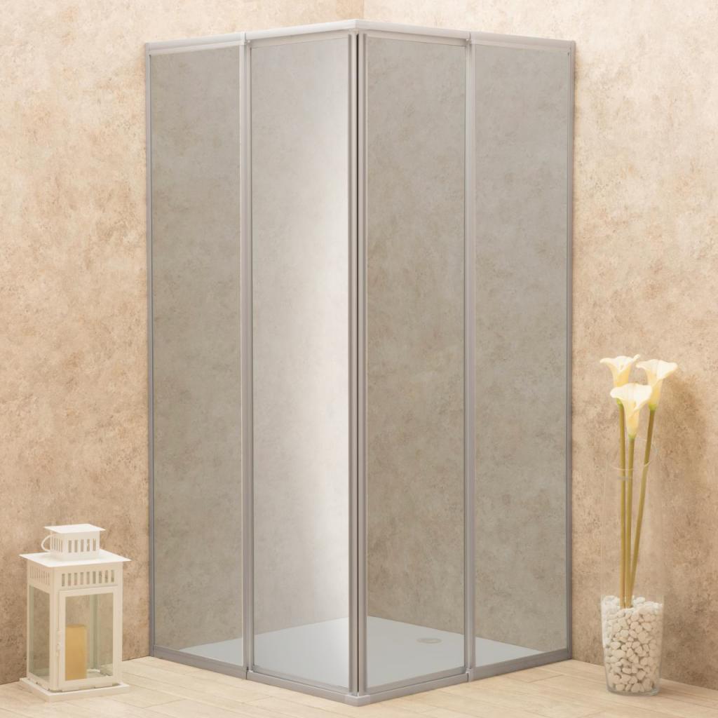 Box Doccia Regolabile Reversibile 84x88cm Vetro 6mm Fume' Angolare