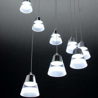 00000303  Lampadario a Sospensione Led Glass 9 per ambienti di Design