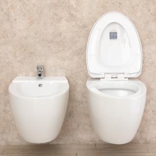 Sanitari Bagno Round Sospesi con Sedile a chiusura Rallenta e Bidet cod.  00000353