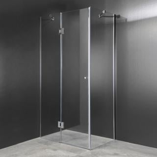 00000559 Cabina Doccia Lux Vetri 8mm Telaio Inox 80x110cm Sinistro