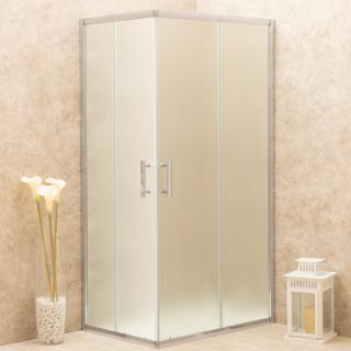 Doccia Regolabile 81x102cm Reversibile Vetri Satinati 6mm Telaio Alluminio Doccia Regolabile 81x102cm Reversibile Vetri Satinati 6mm Telaio Alluminio